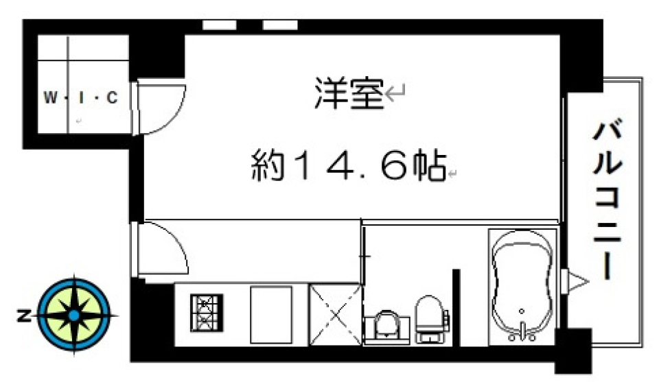 ベルファース駒場　601号室の間取り図