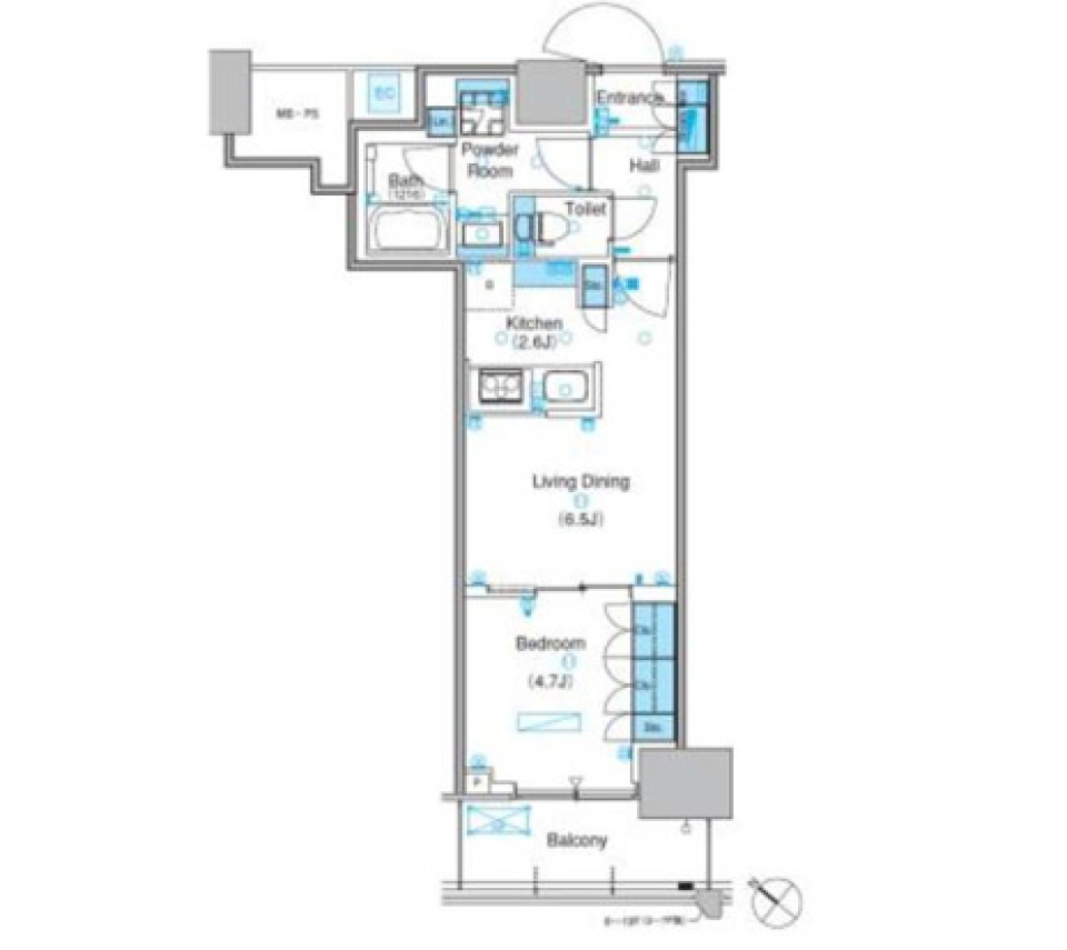 パークアクシス豊洲キャナル　1416号室［ペット可］の間取り図