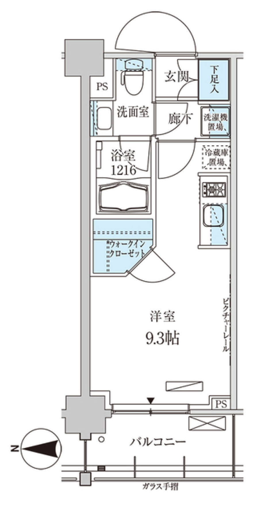 パークアクシス菊川ステーションゲート　902号室［ペット可］の間取り図