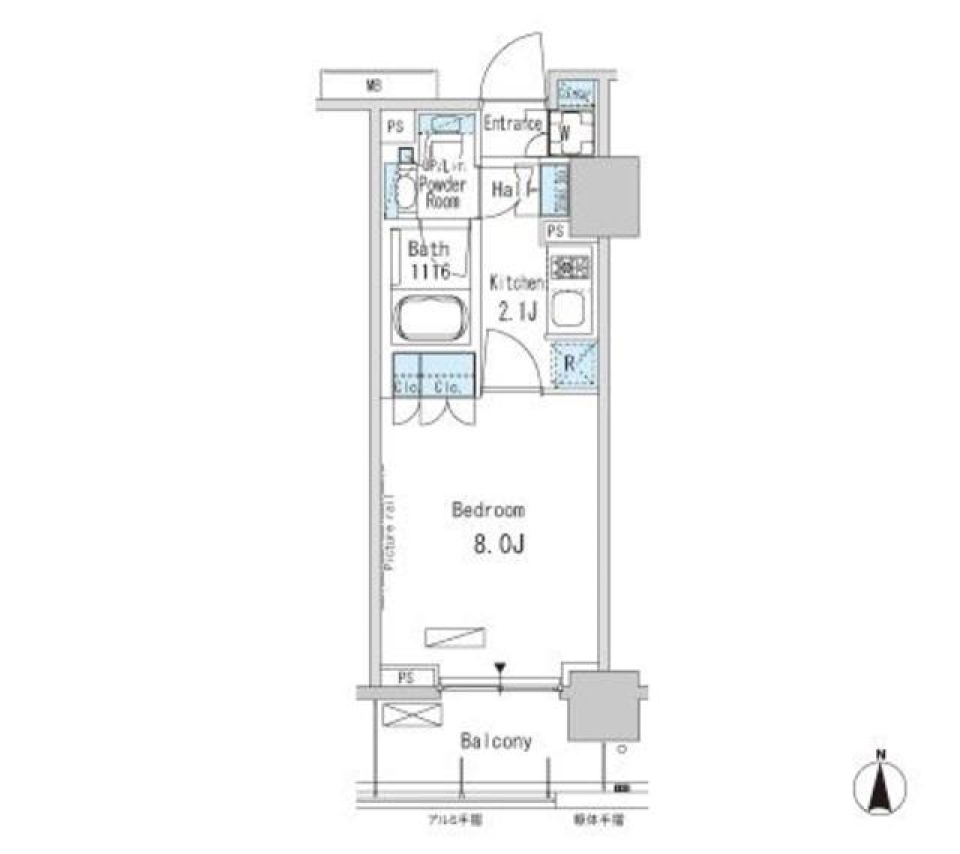 パークアクシス蒲田ステーションゲート　411号室の間取り図