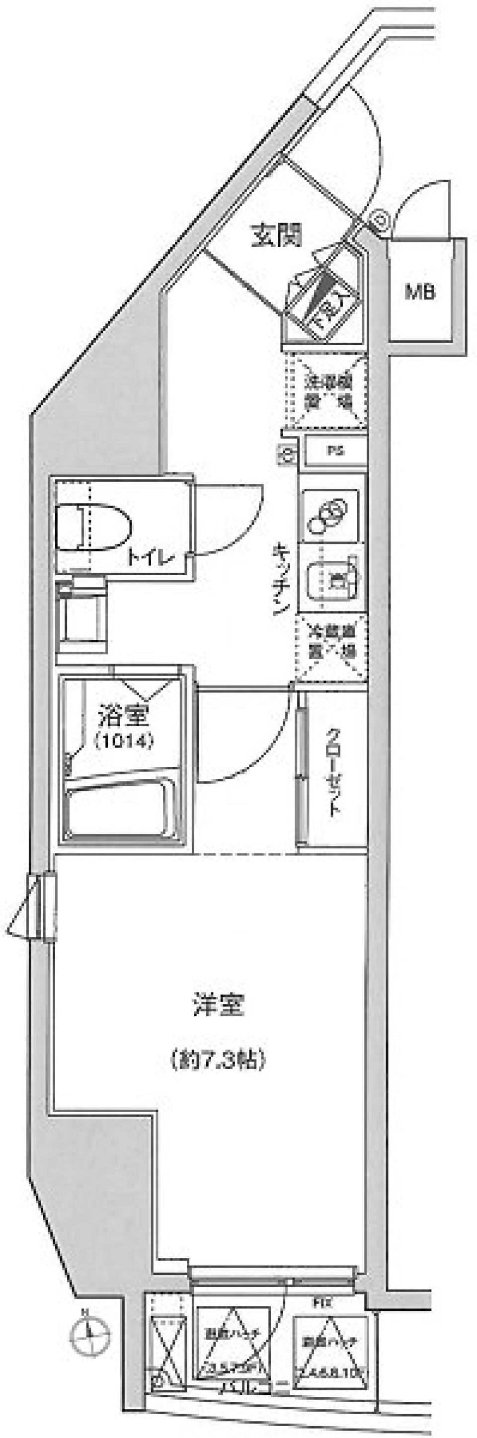 ハーモニーレジデンス東京シティゲート　703号室［ペット可］の間取り図