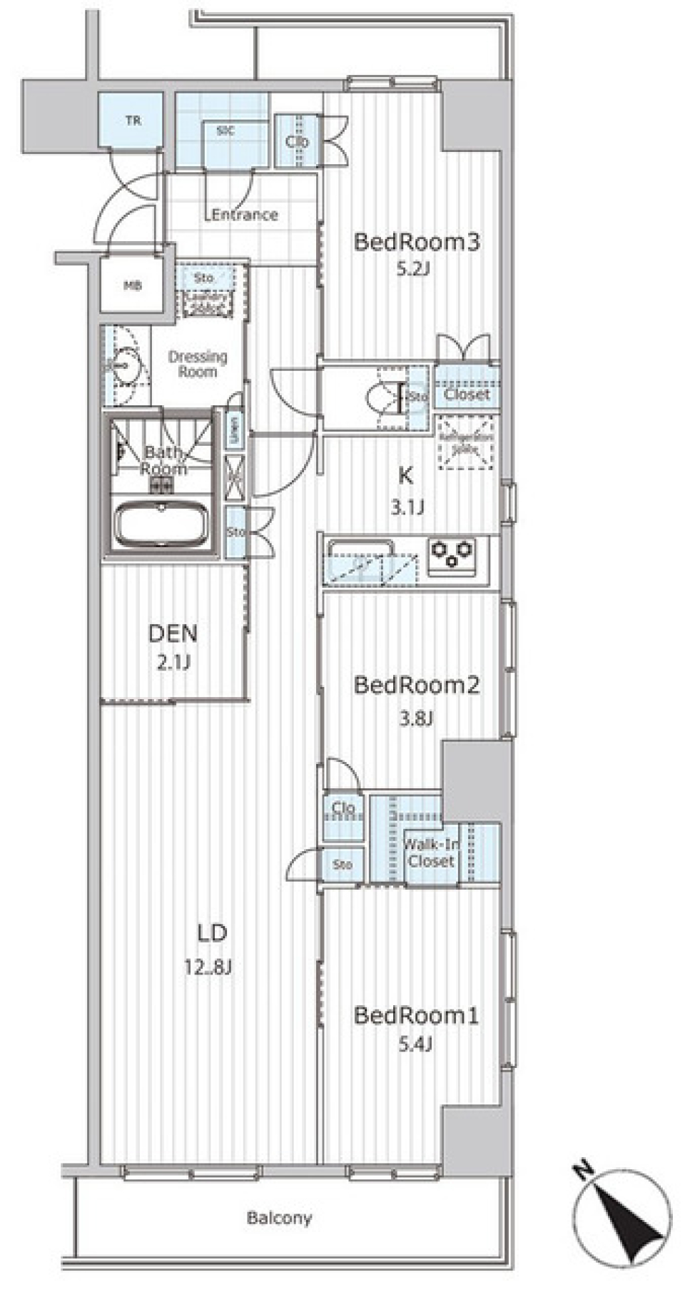 ビエラコート日本橋久松町　1108号室［ペット可］の間取り図