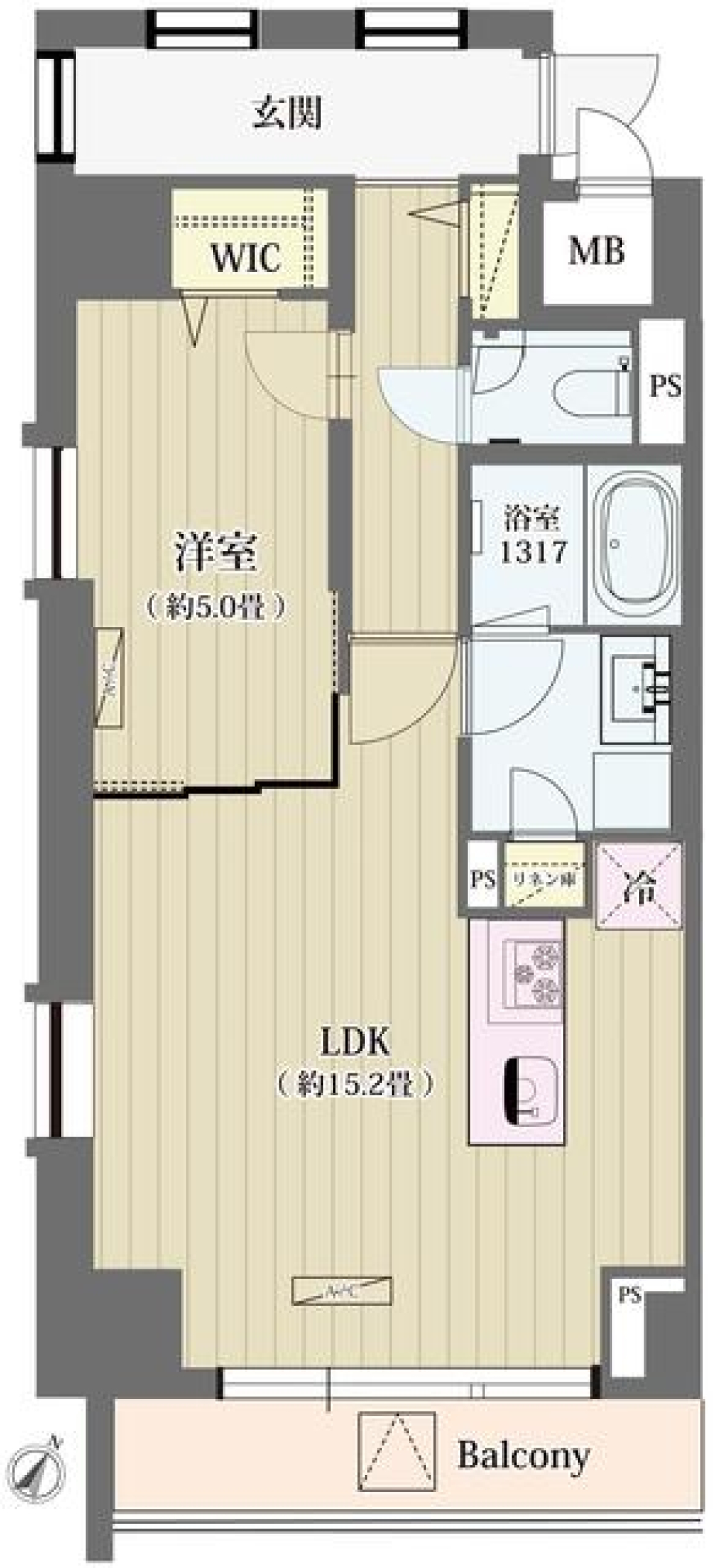 シュトラーレ神山町　202号室の間取り図