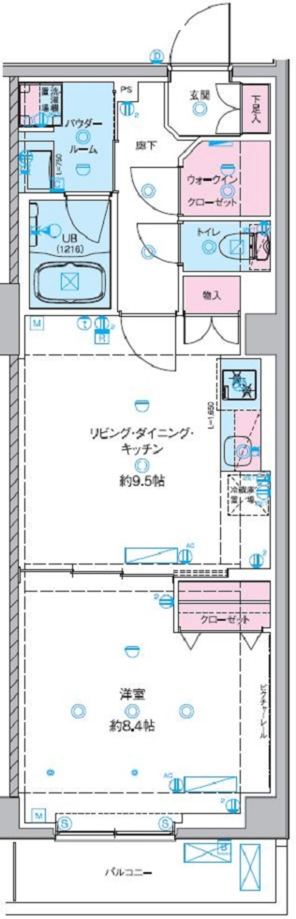 ジェノヴィア桜上水Ⅱ　104号室［ペット可］の間取り図