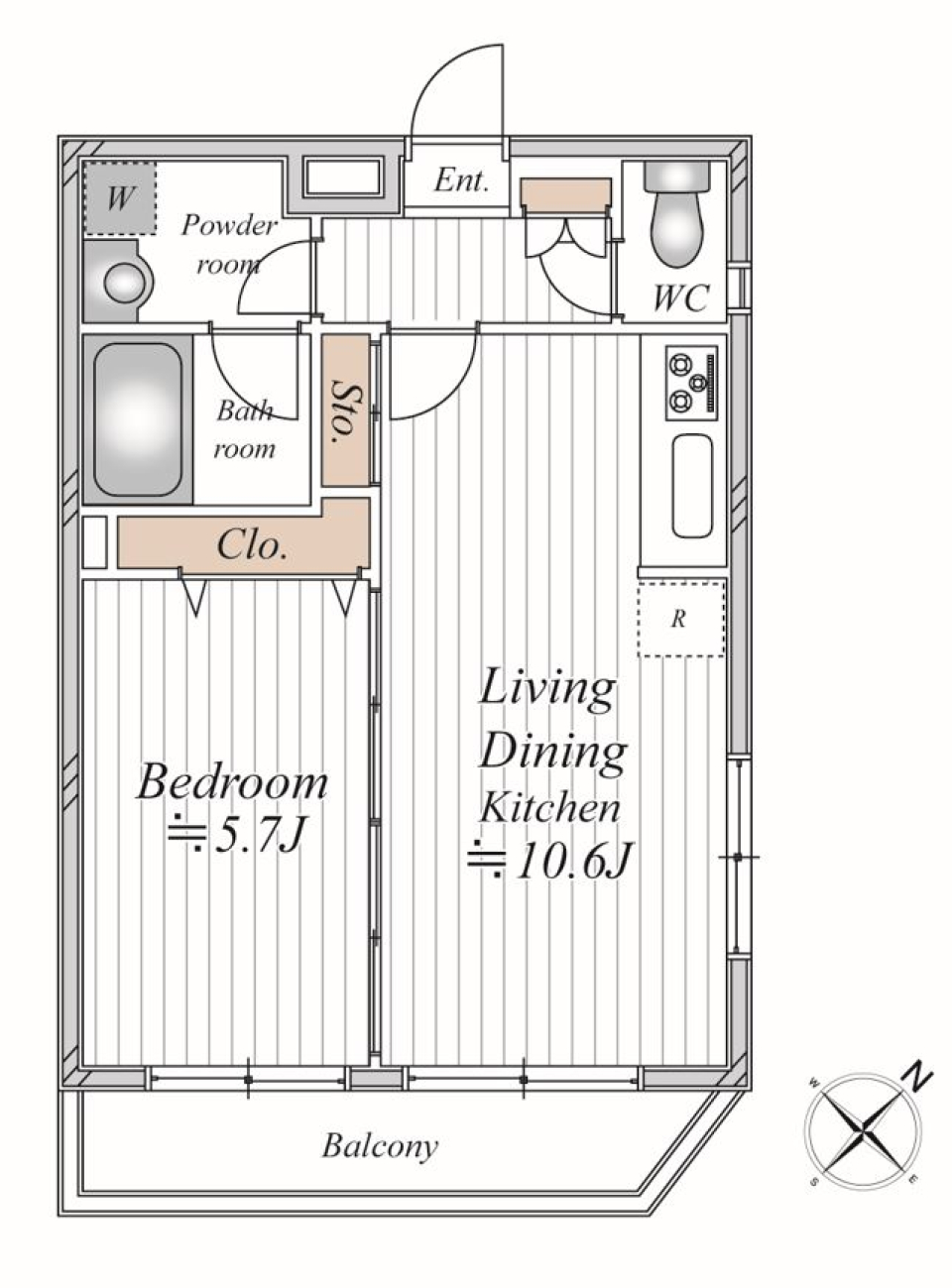 ルタンキャルム　201号室の間取り図
