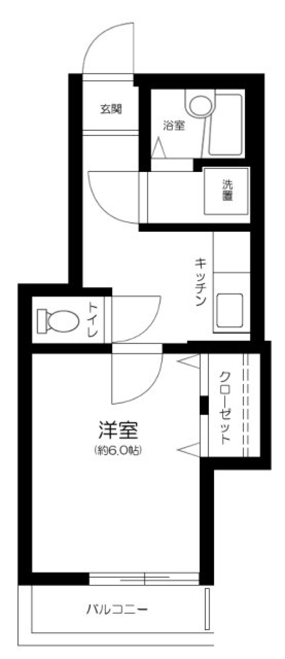 ルームズ八雲　201号室の間取り図