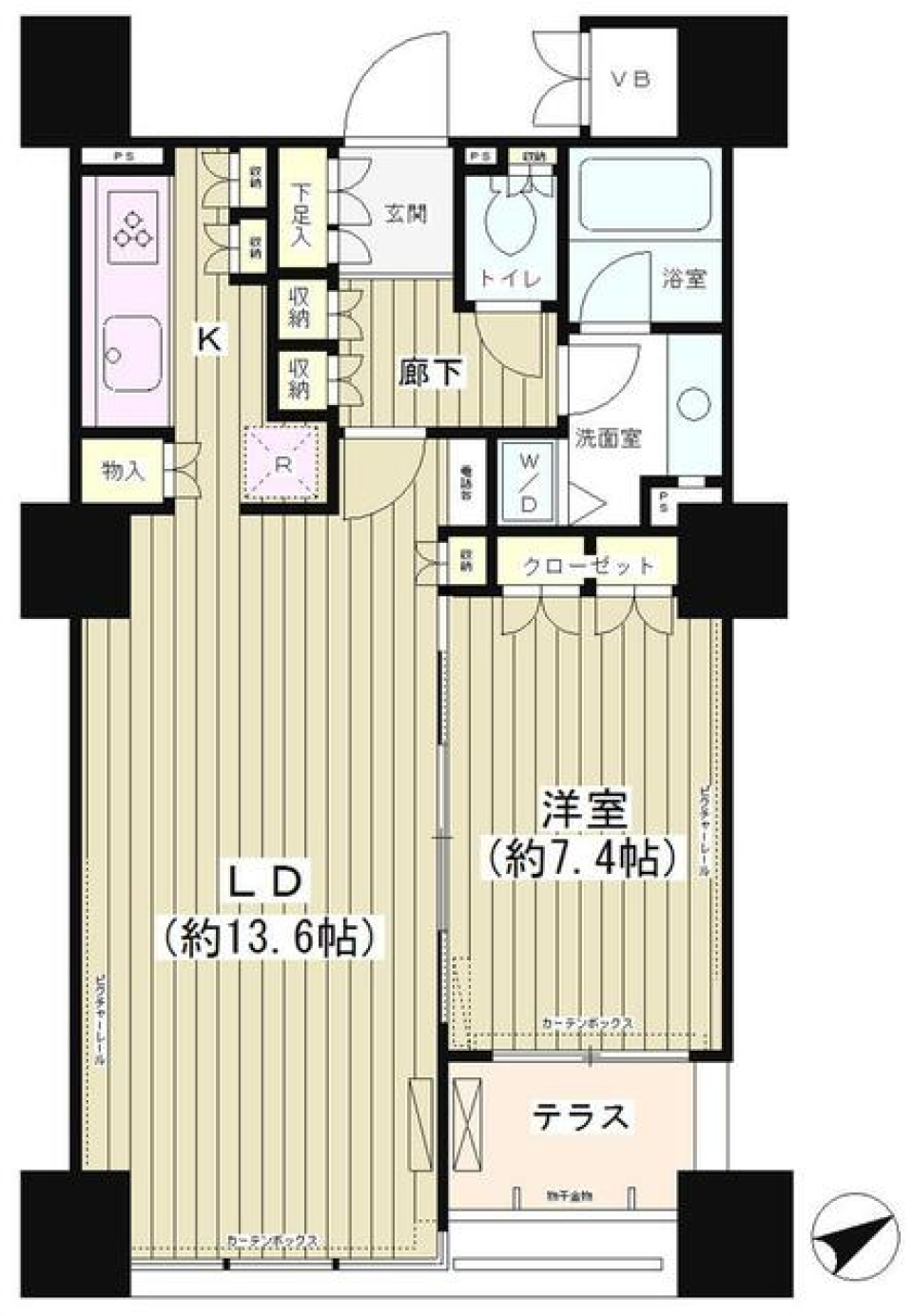 エンブレムコート明石町　404号室の間取り図