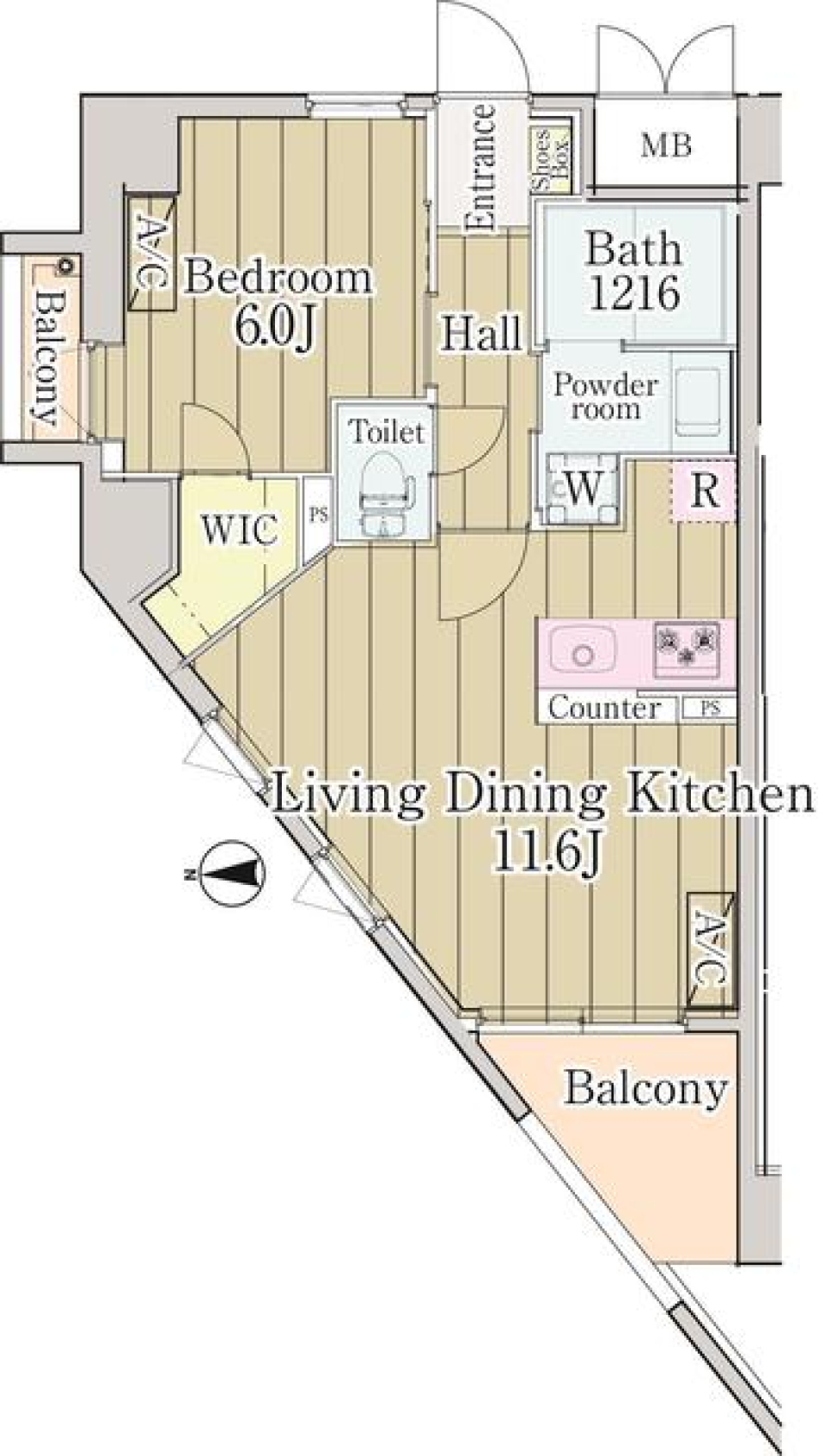 グランクリュ新宿御苑　901号室の間取り図