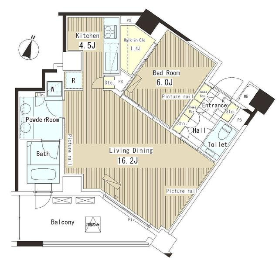 パークアクシス恵比寿　218号室［ペット可］の間取り図
