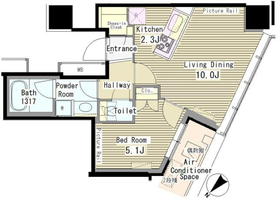 ＭＹ　ＴＯＷＥＲ　ＲＥＳＩＤＥＮＣＥ　1412号室の間取り図