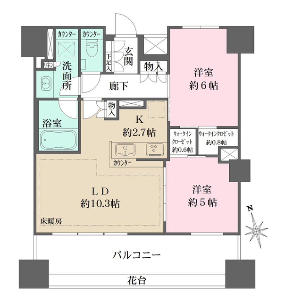 ザ・パークハウス上野　1406号室の間取り図