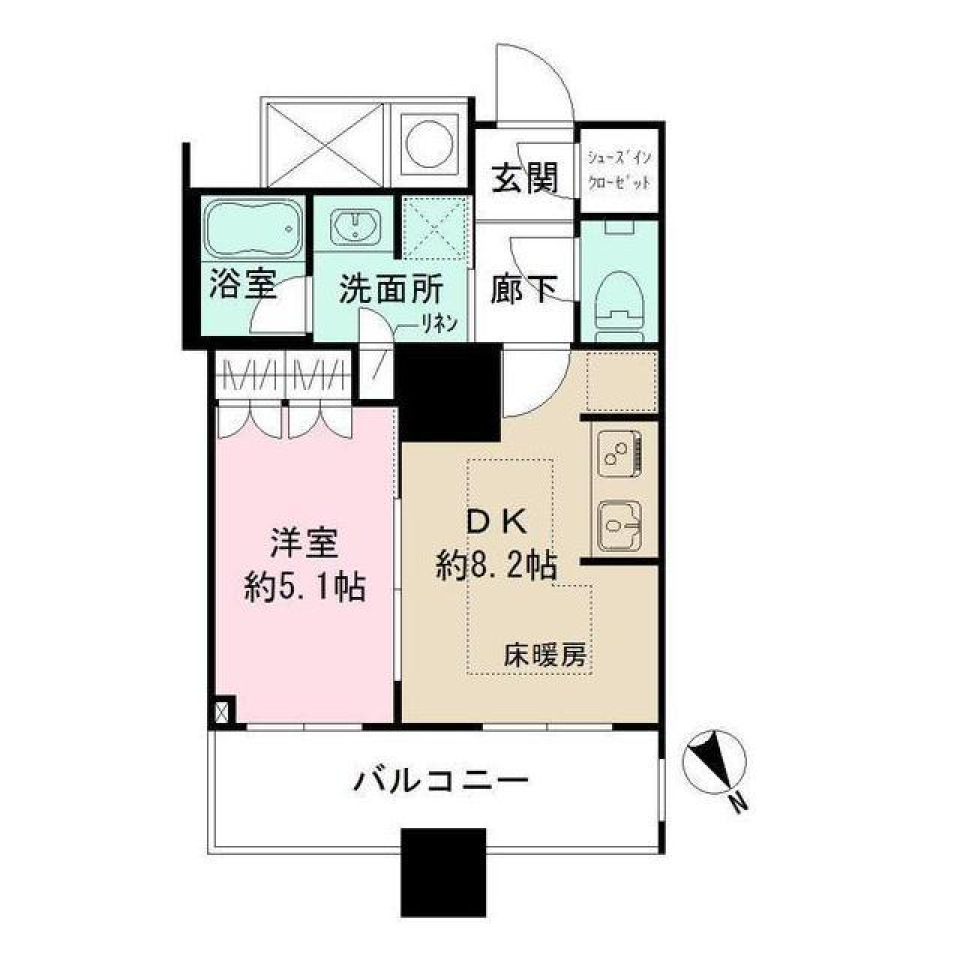 ザ・パークハウス西新宿タワー６０　2802号室の間取り図