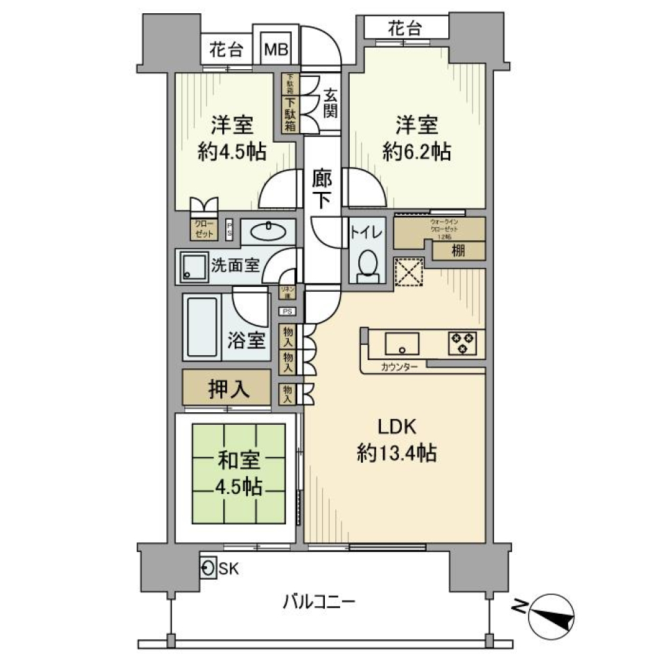 パークホームズ滝野川　1003号室の間取り図