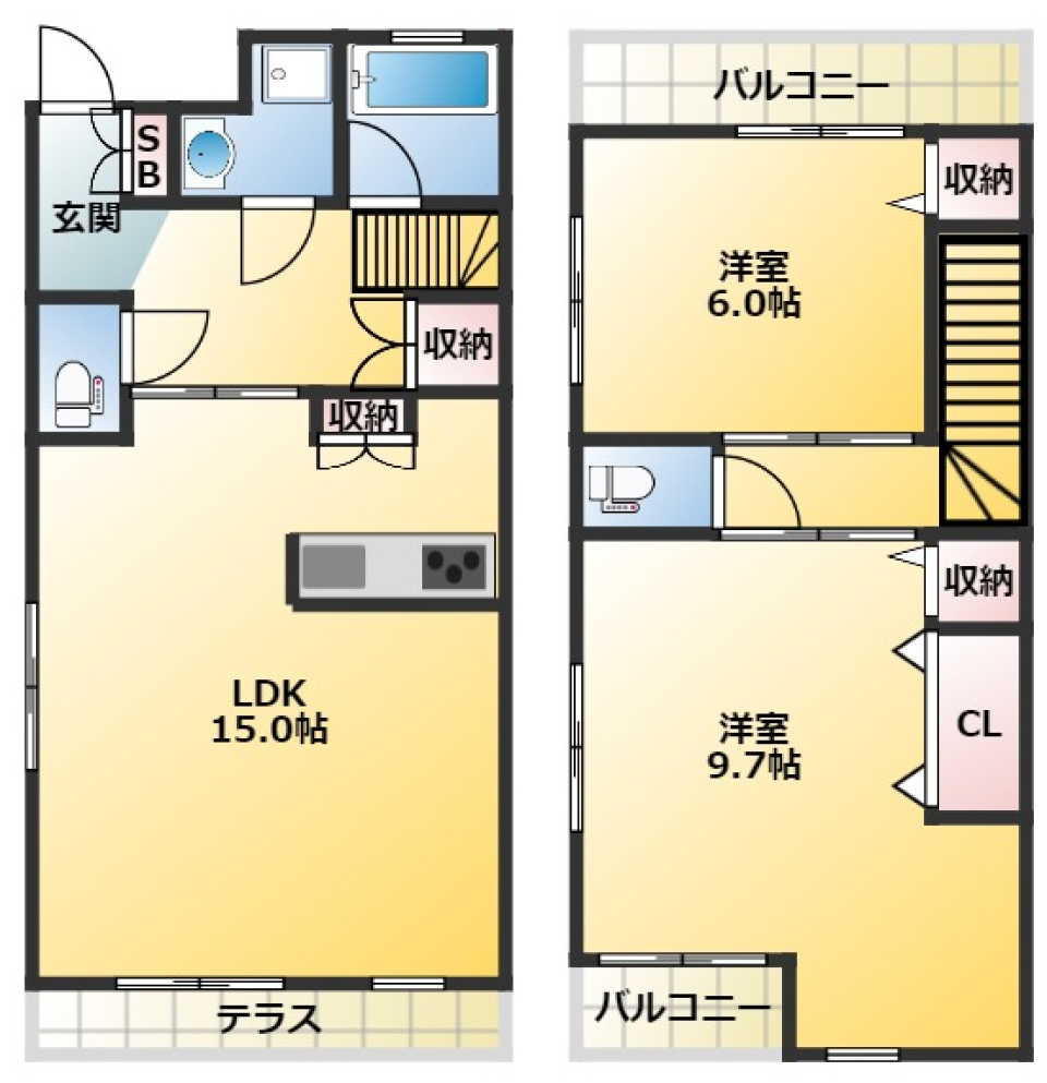 王子4丁目戸建ての間取り図