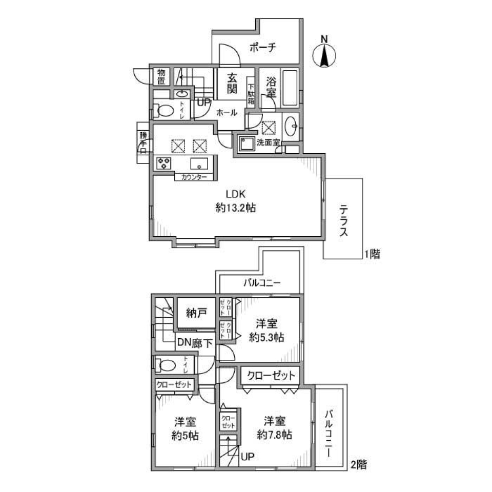 石神井町戸建の間取り図