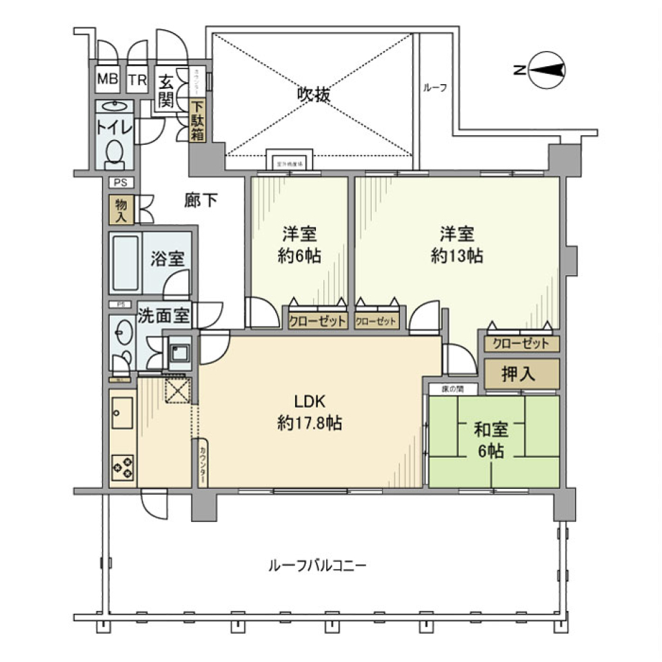 グランシティレイディアント横濱三ツ境　504号室の間取り図