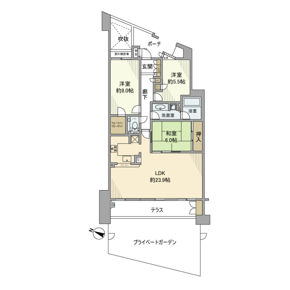 アルスたまプラーザＤ．ヒルズ　408号室の間取り図