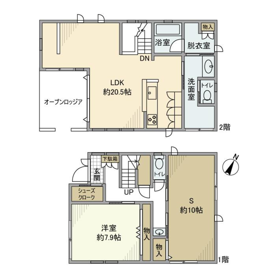 中台戸建の間取り図