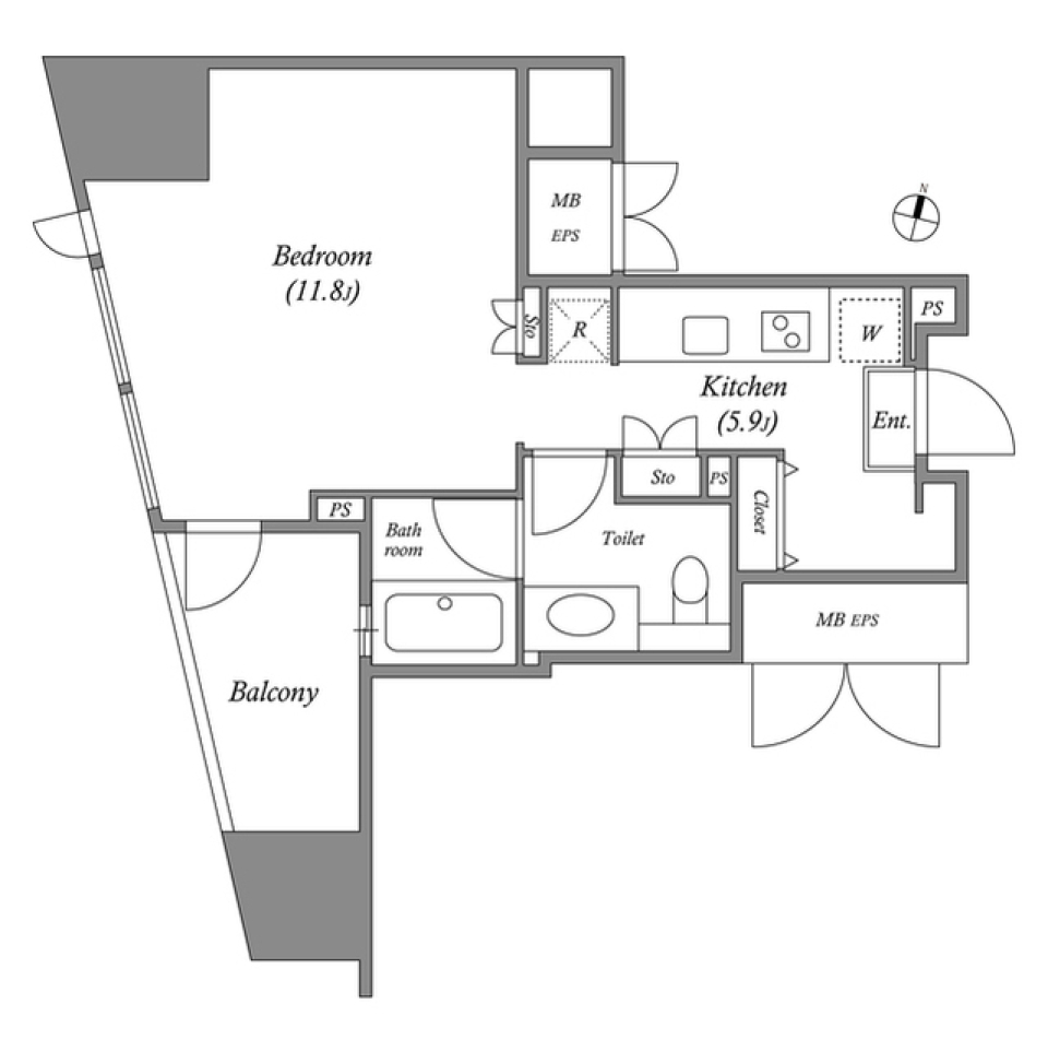 CAVANA＋麻布台　0902号室の間取り図