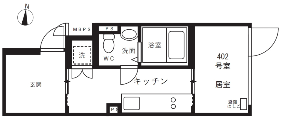 ミオテゾーロ哲学堂カーザ　0402号室［新築］の間取り図