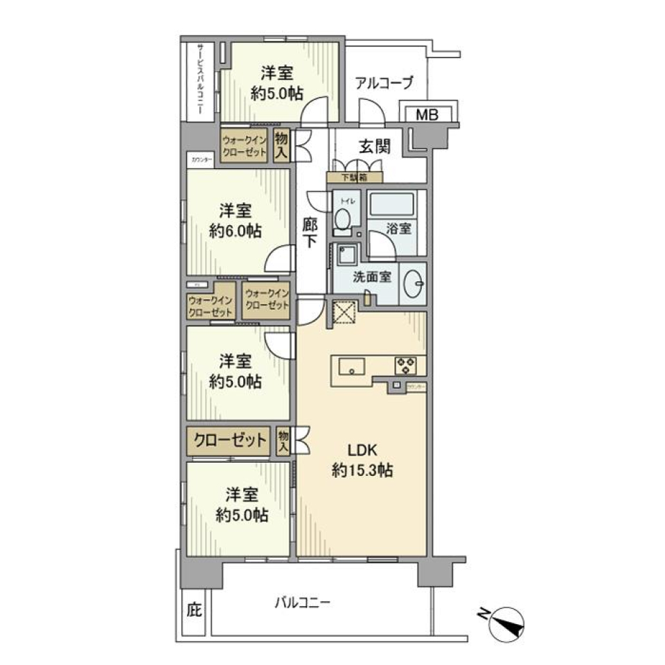 ルフォン流山おおたかの森　601号室の間取り図