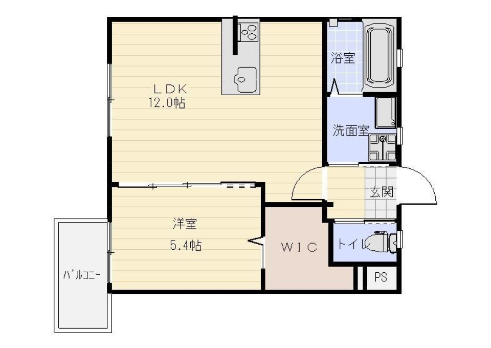 収納もバッチリ街中ライフの間取り図