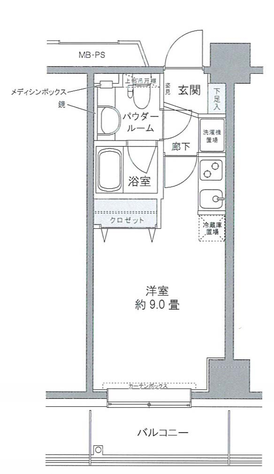 プライムアーバン豊洲　302号室の間取り図