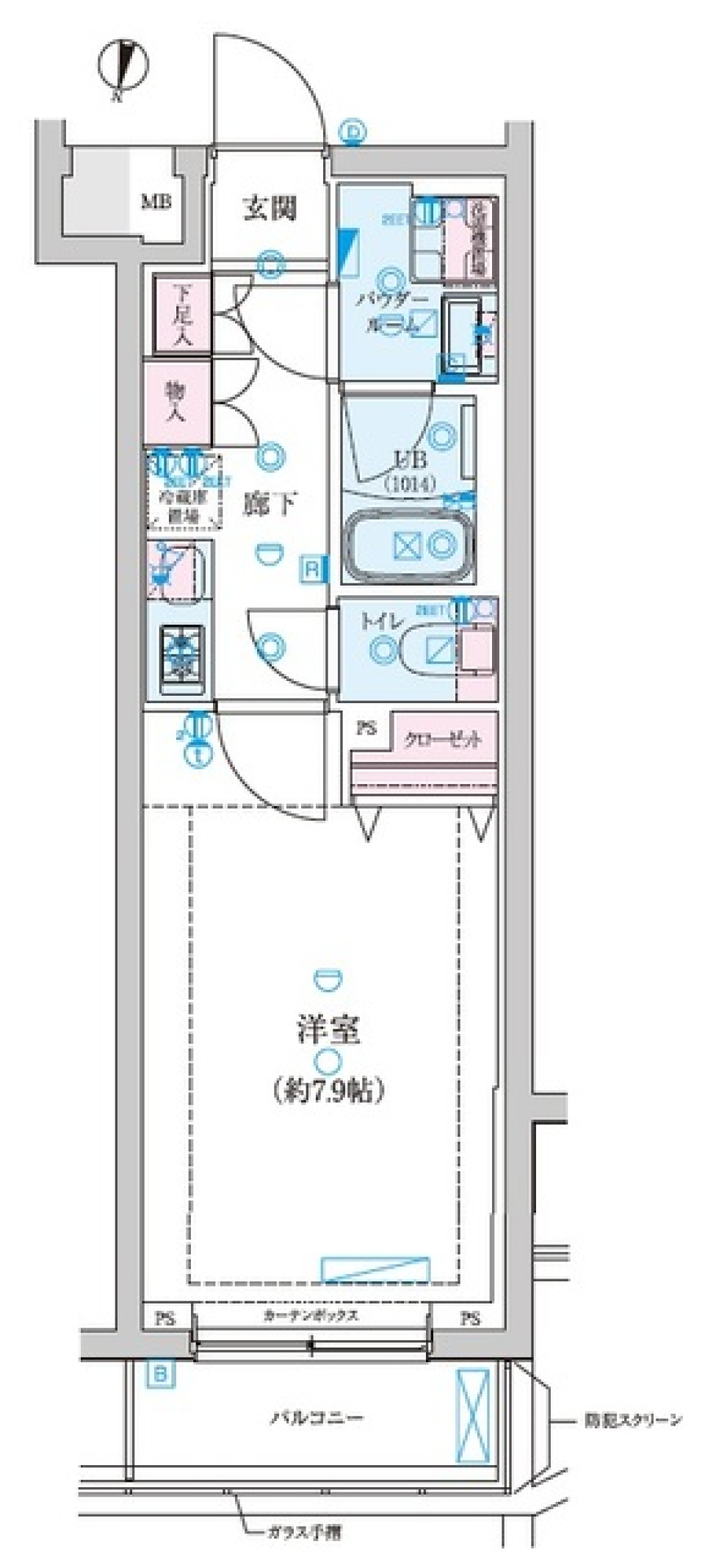 ジェノヴィア新中野スカイガーデン　207号室［ペット可］の間取り図