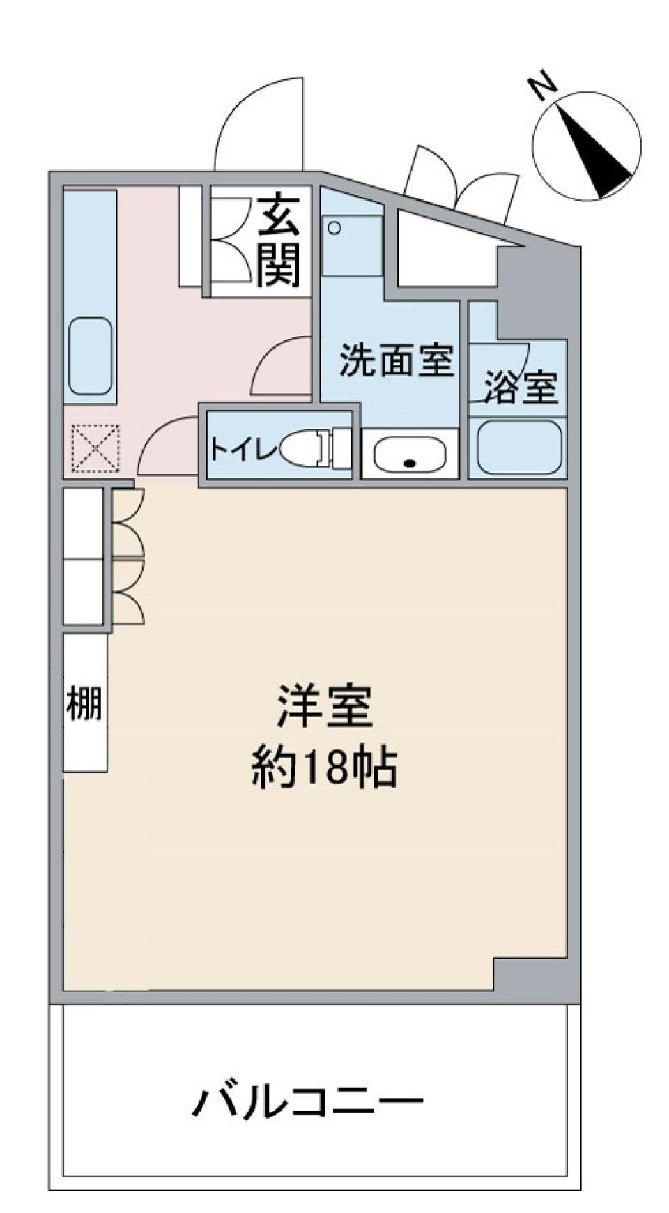 木とコンクリートのマリアージュの間取り図