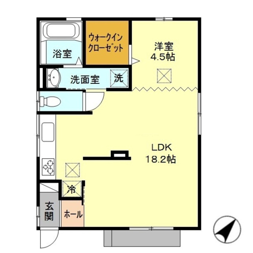 中里アパート　1階の間取り図