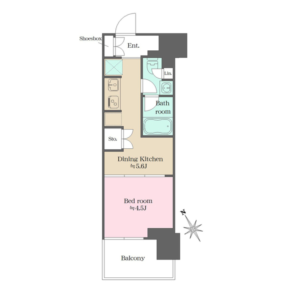 ウエリスアーバン水天宮前　639号室［ペット可］の間取り図