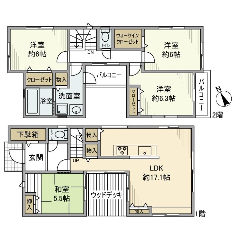 東希望が丘戸建の間取り図