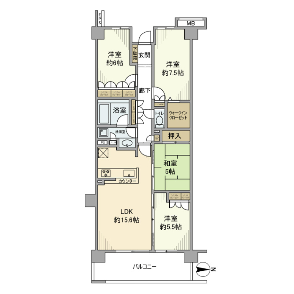 ヴェレーナ東戸塚Ⅱ　519号室の間取り図