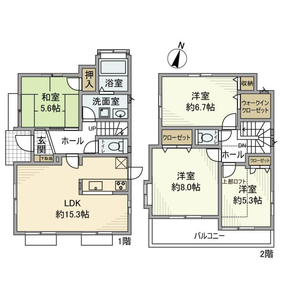 片平戸建の間取り図