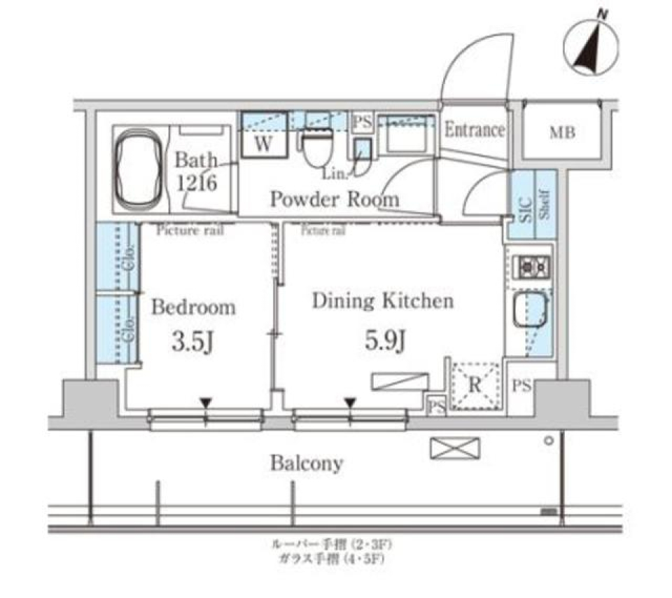 パークアクシス馬込レジデンス　411号室［ペット可］の間取り図