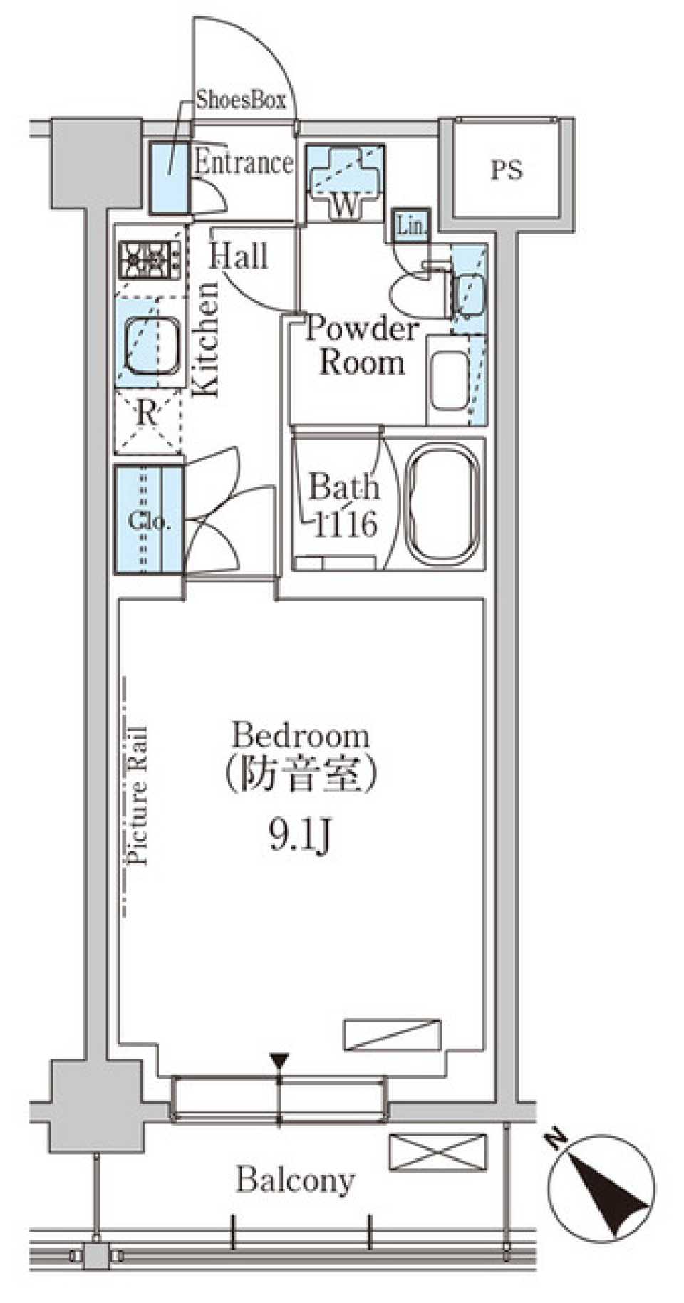 パークアクシス板橋ＭＵＳＥ　207号室［ペット可］［新築］の間取り図