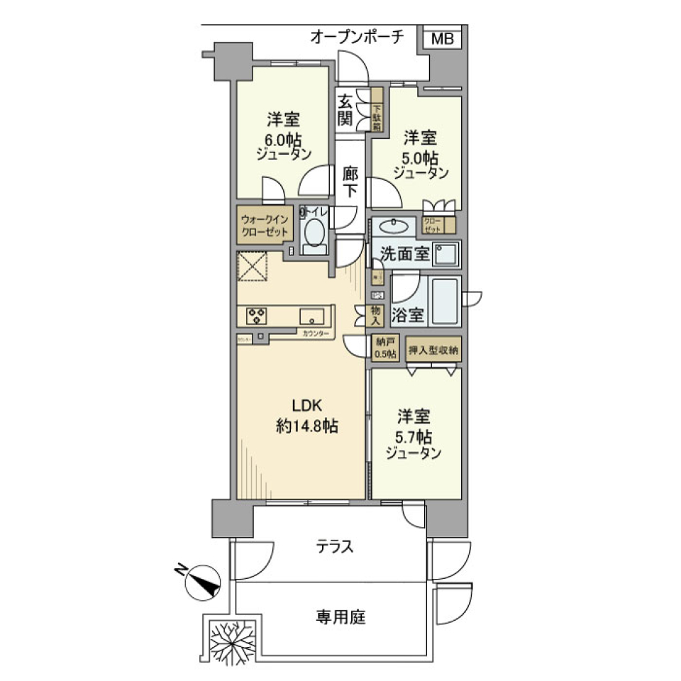 プラウド志村坂上ディアージュ　103号室の間取り図