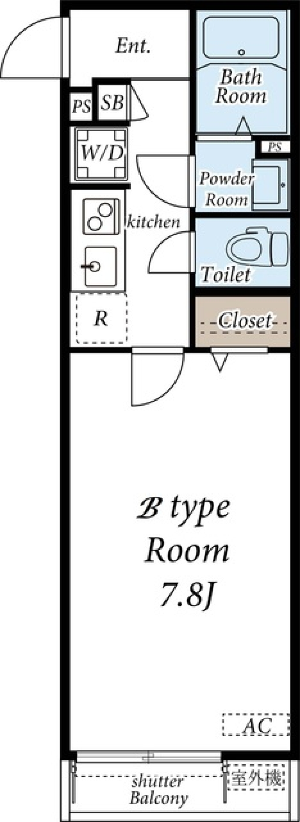 リバーサイド・住川　203号室の間取り図