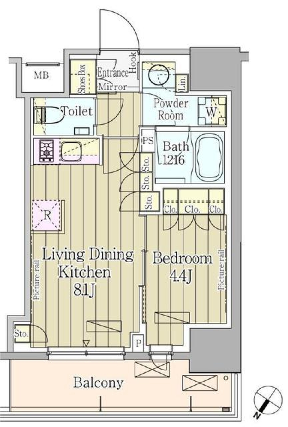 パークアクシス渋谷神山町　302号室［ペット可］の間取り図