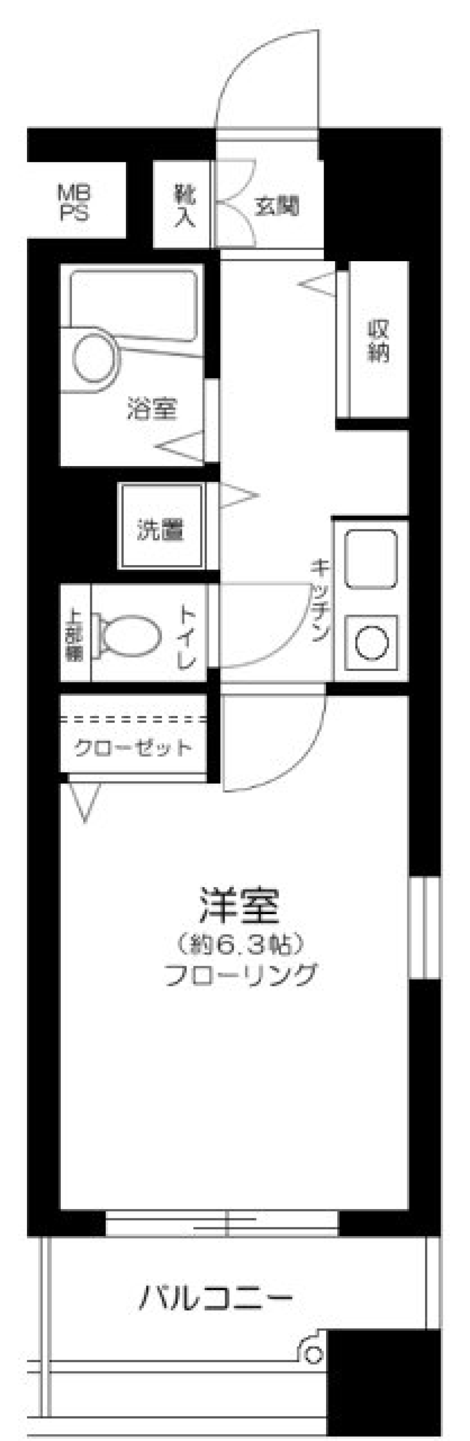 メインステージ赤坂Ⅱ　201号室の間取り図