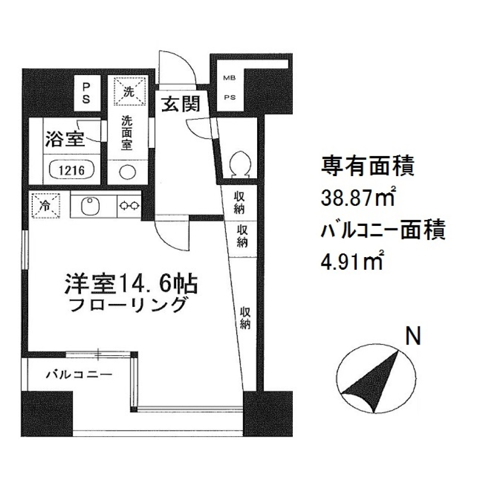 アクアキューブ銀座東　802号室［ペット可］の間取り図