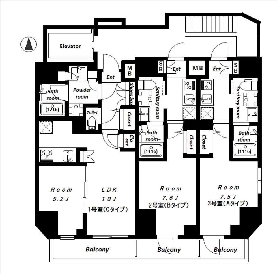 animo kudan　502号室の間取り図