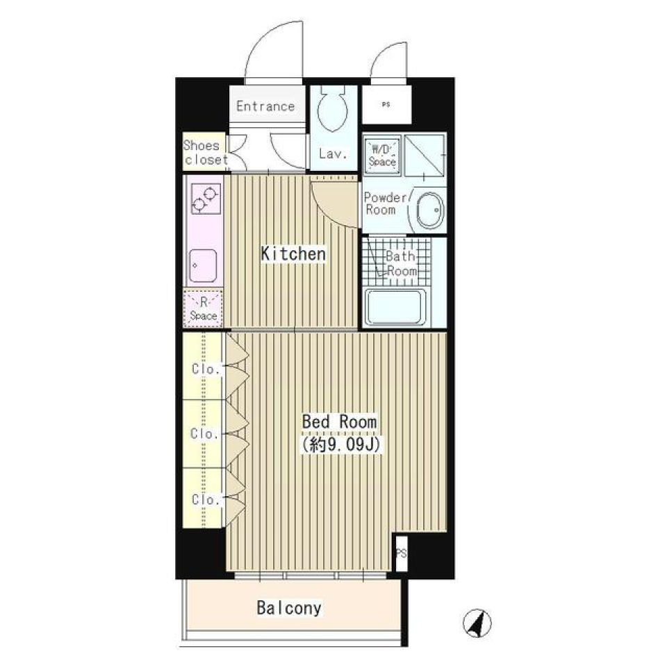 南青山コアパレス　403号室の間取り図