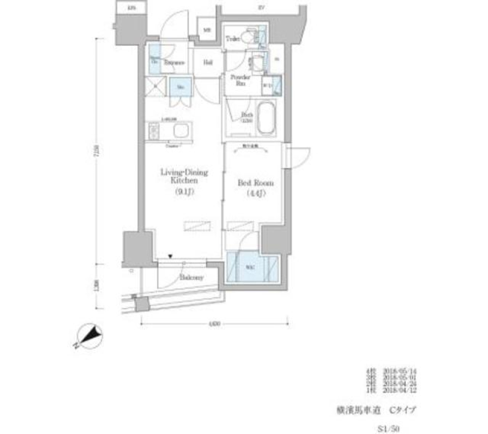 アーバネックス横濱馬車道　501号室の間取り図