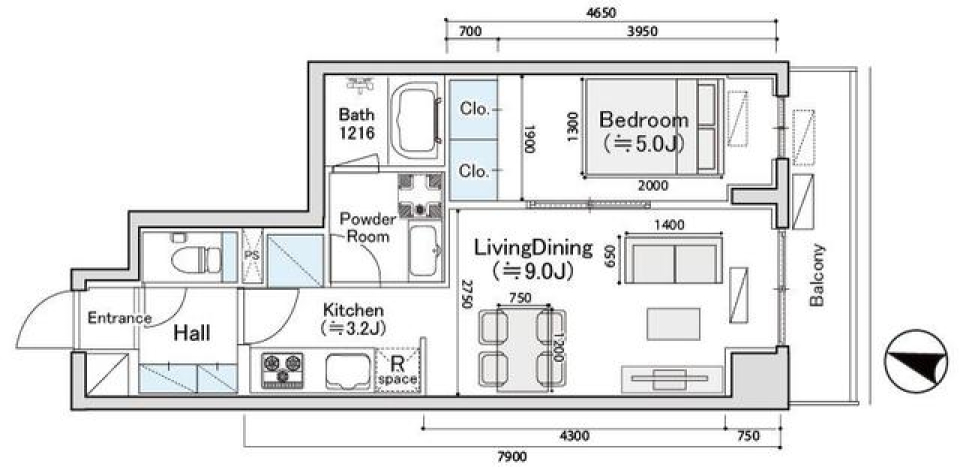 ディオスプラド 102号室［新築］の間取り図