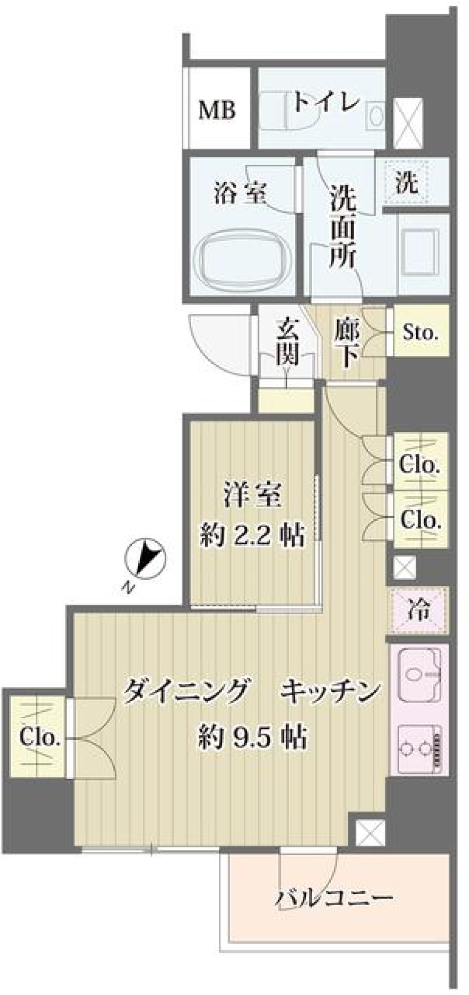 ＩＢＩＳ市ヶ谷　301号室［ペット可］の間取り図