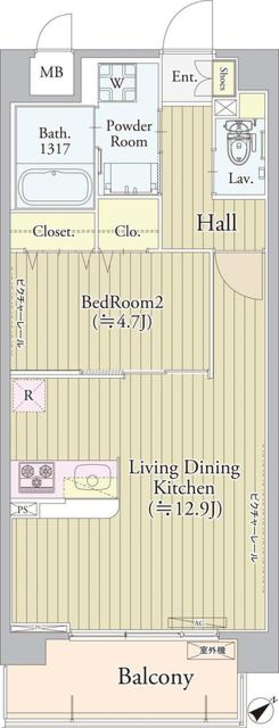 エストレリータ新宿落合　106号室の間取り図