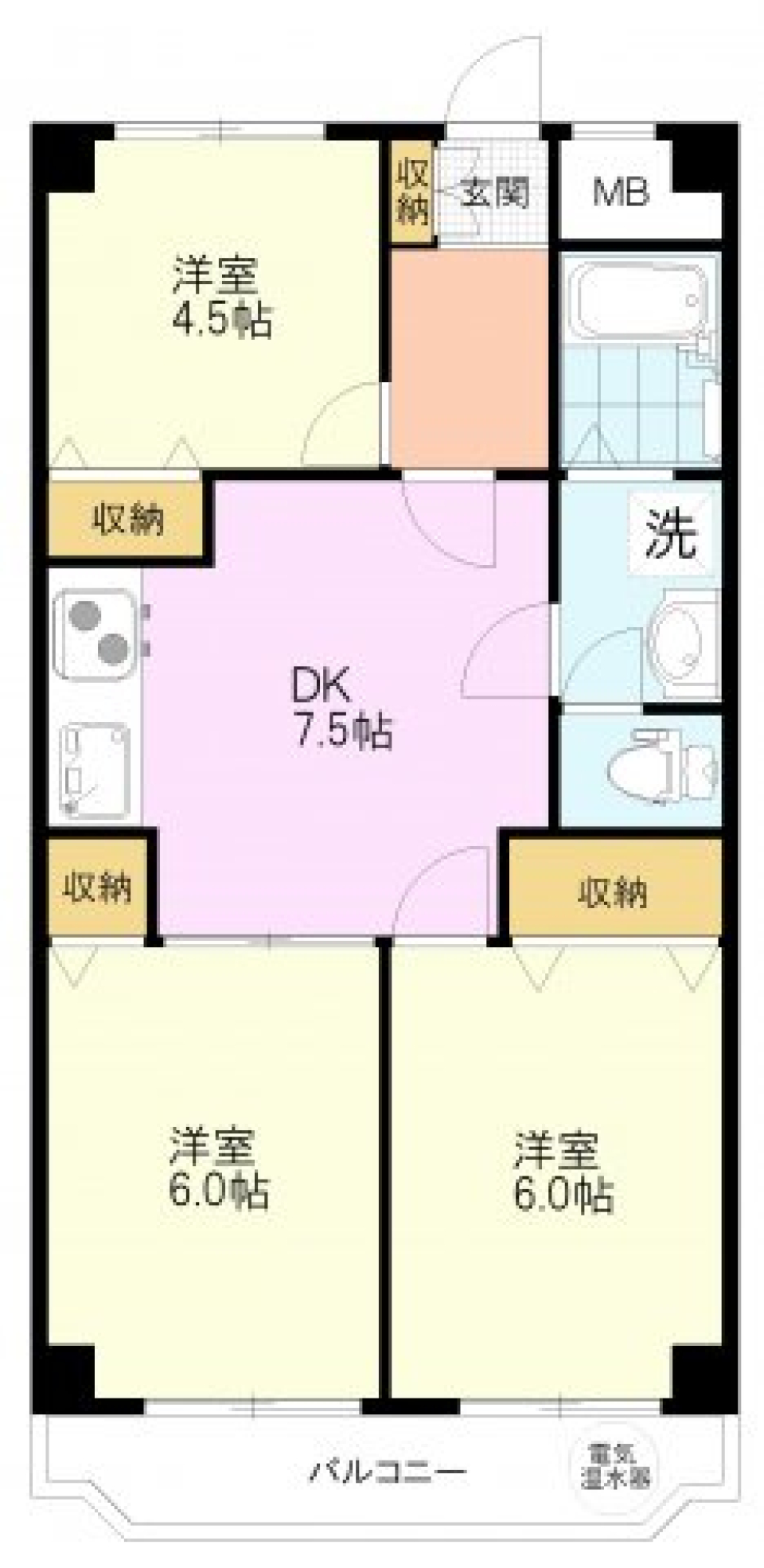 エレガンス石神井　206号室の間取り図