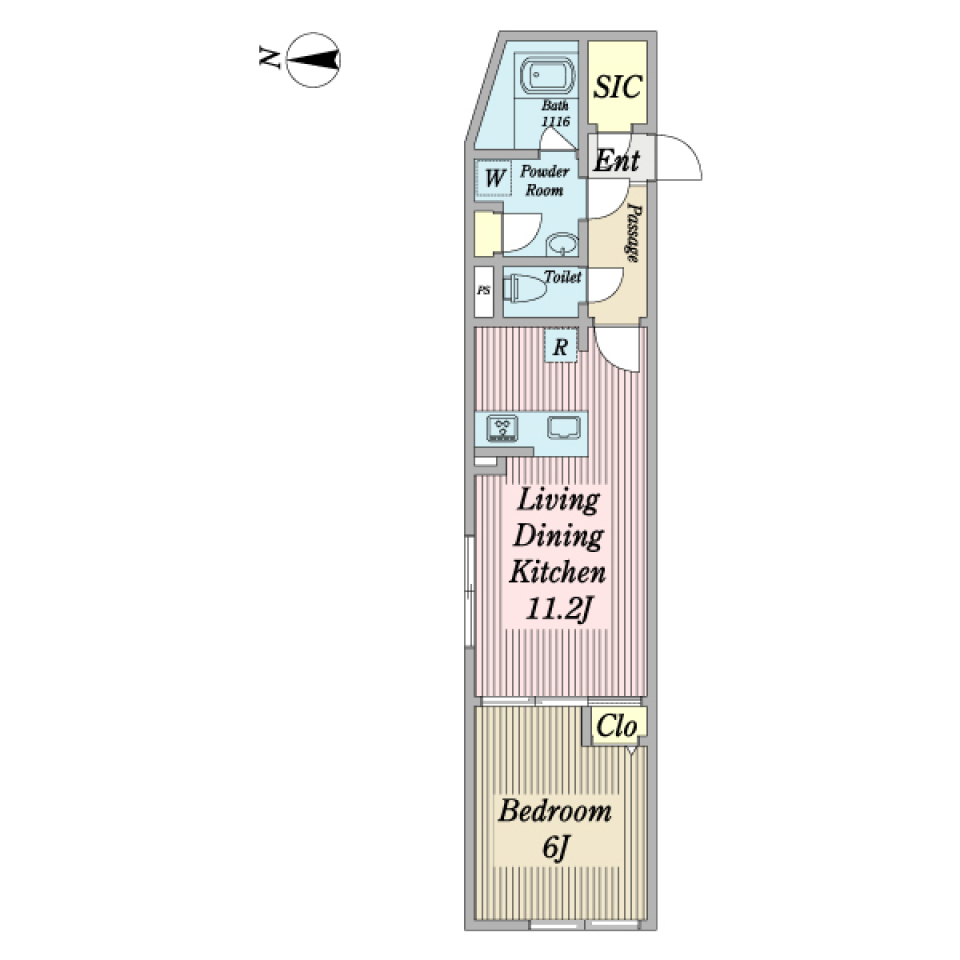 CASTLE HILL EBARA NAKANOBU　101号室［新築］の間取り図