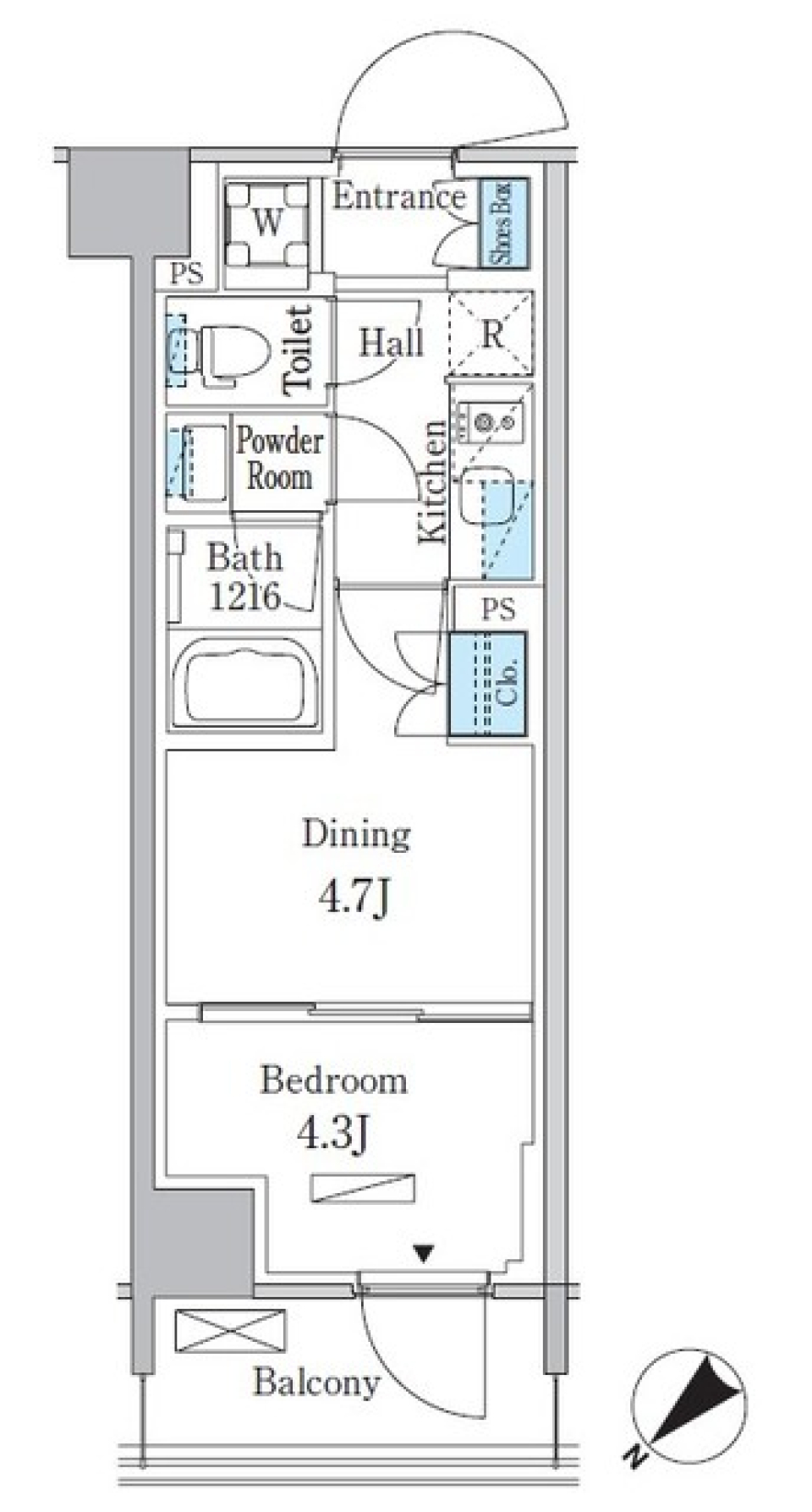 パークアクシス品川南大井パークフロント　216号室［ペット可］の間取り図